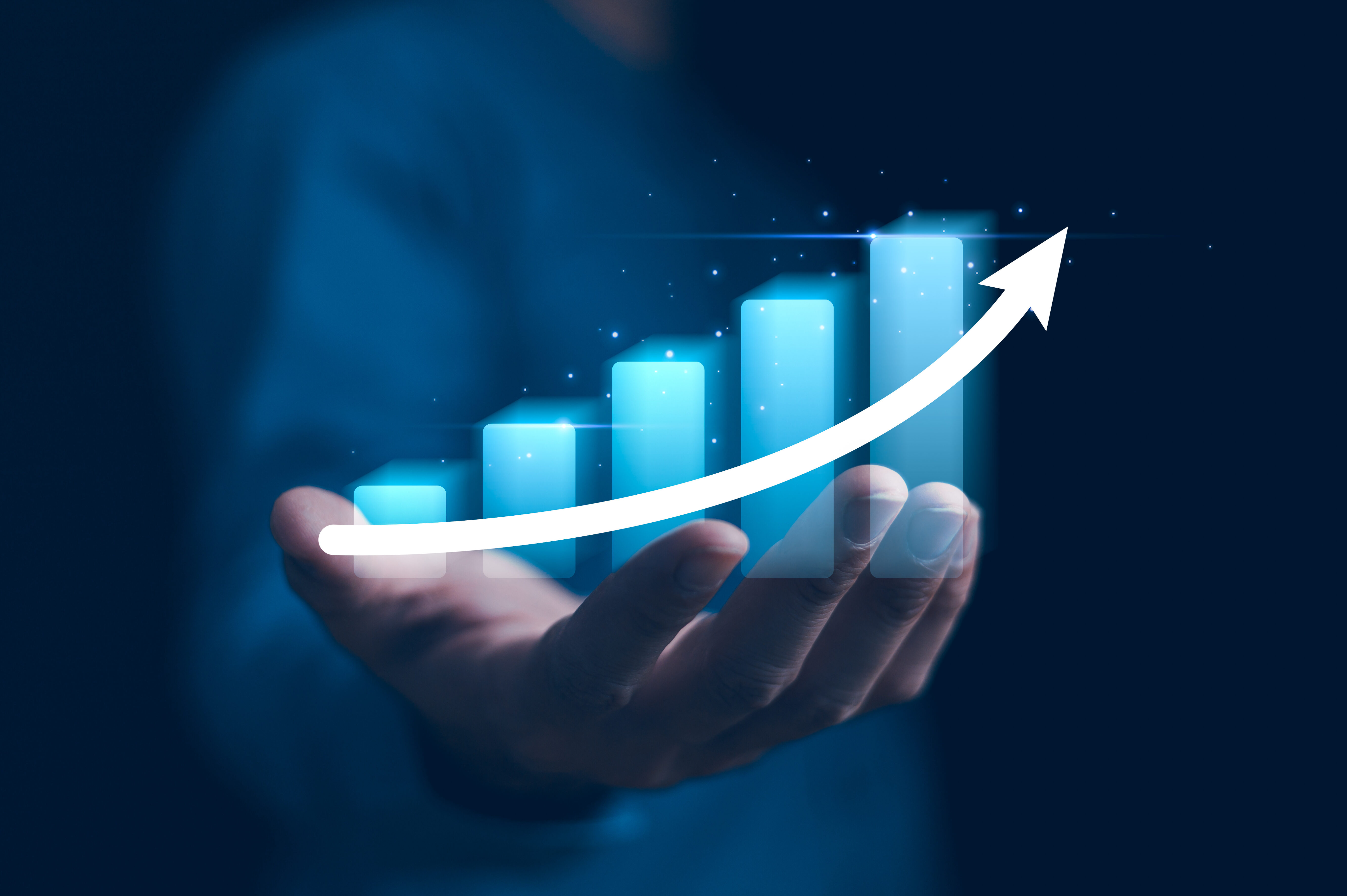 2024 Business growth, boost up business or success concept, Business growth, investment profit increase, growing sales and revenue, progress or development concept, arrow graph future growth plan